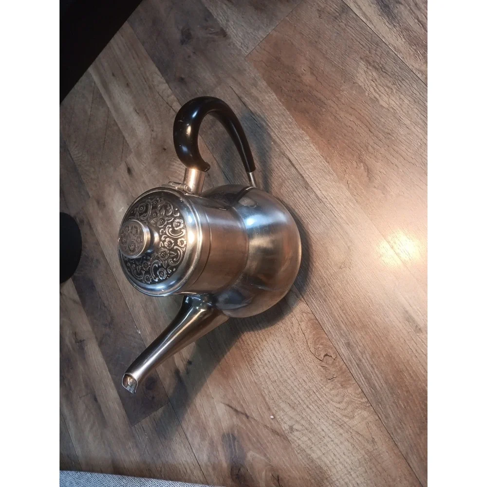 Vintage Stainless Steel Coffee Pot‎ with Decorative Top